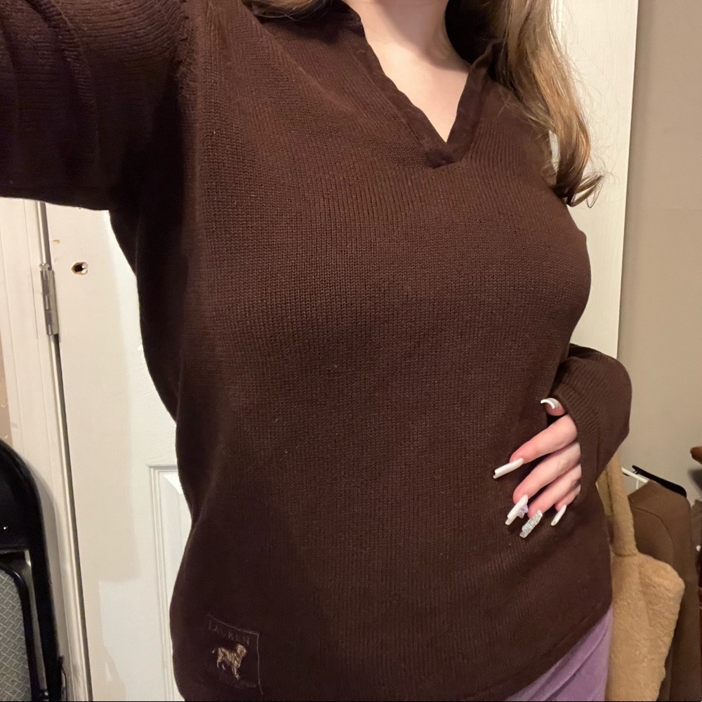 Laruen Ralph Lauren Velvet Collared Sweater